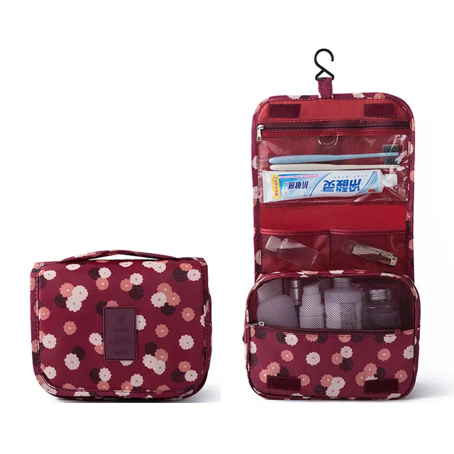 Wine red flower RUPUTIN модная дорожная сумка Водонепроницаемые портативные косметички мужские туалетные сумки женский косметический мешок, органайзер Висячие моющиеся сумки - Цвет: Wine red flower