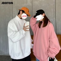 jddton new winter mens turtleneck sweatershirts casual long sleeve coats warm fashion solid color korean style streetwear je607