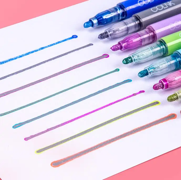 

1PC 8 Color Double Line Outline Art Pen DIY Handbook Graffiti Outline Marker Pen Highlighter Diary Decoration(ss-753)