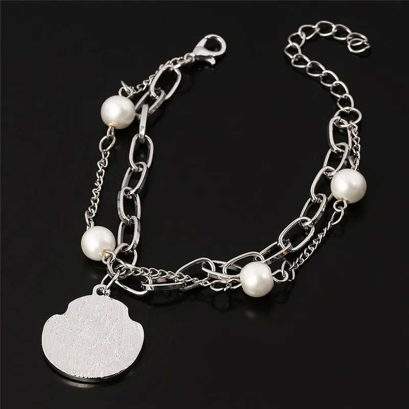 Искусственный жемчуг рельефный браслет для Для женщин двойной принц слой