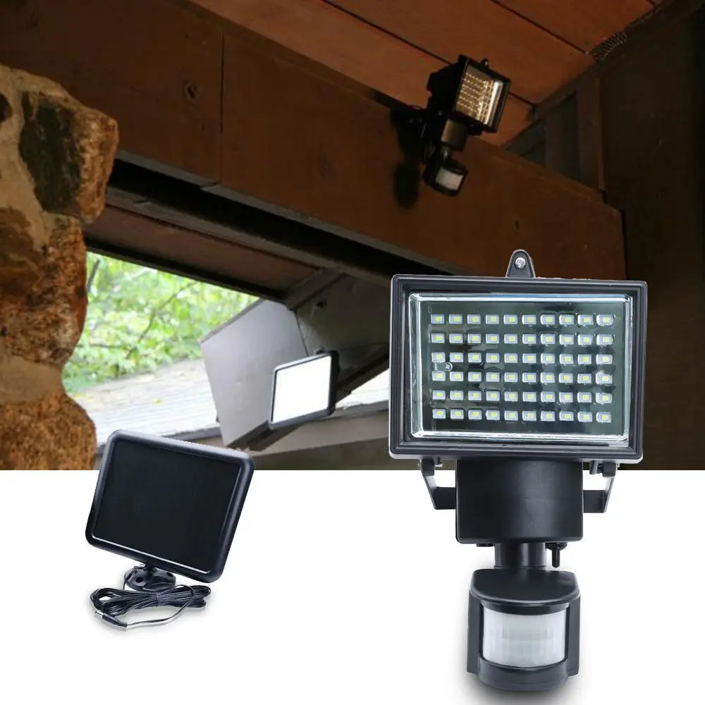 Practical Outdoor Solar Power Motion Sensor Garden Floodlight 60 LED PIR Security Light Household Tools | Лампы и освещение