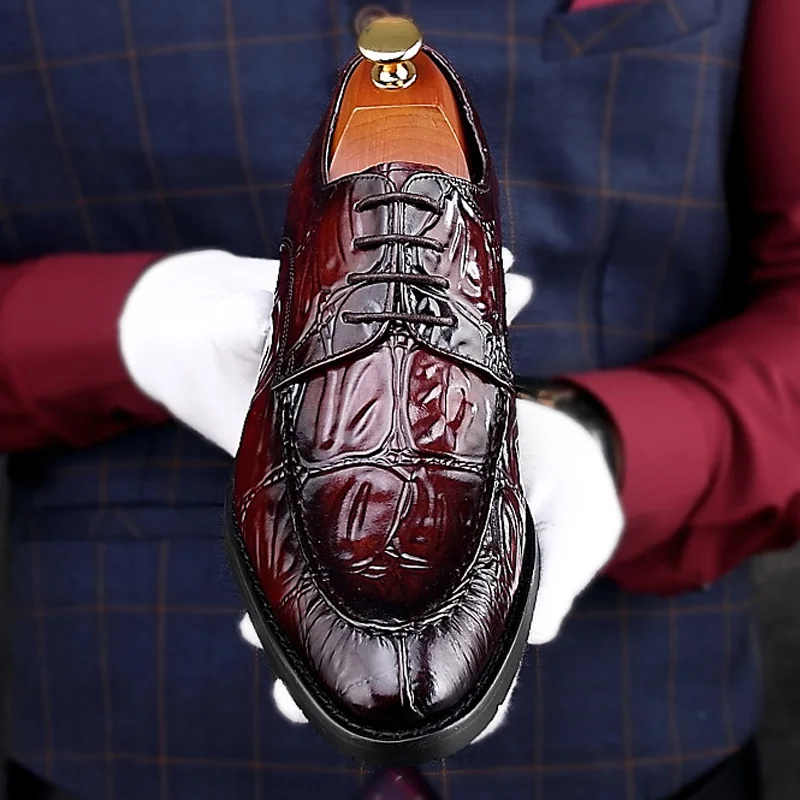 Новинка Роскошные мужские туфли оксфорды из натуральной кожи Итальянские с