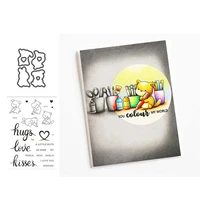 jc hugs love kisses words animals pen metal cutting dies and stamps scrapbooking craft stencil diy album sheet mold mould decor