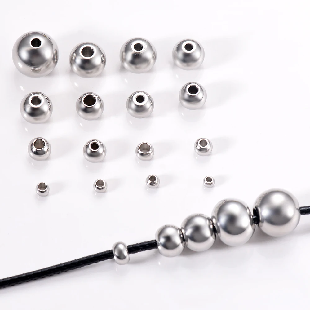 Бусины-разделители из нержавеющей стали серебристого цвета 50 шт./лот свободные