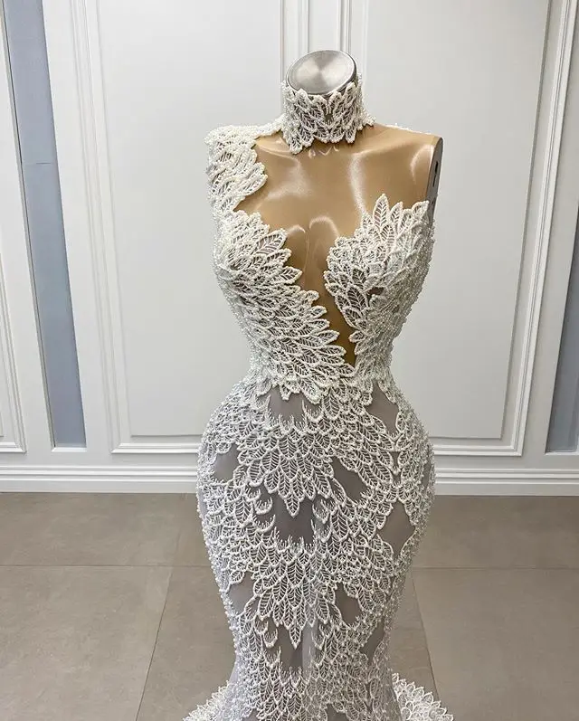 Exquisite Garden Bridal With Mermaid One Shoulder Applique Lace Bead Church Wedding Dress