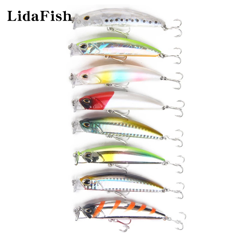 

LIDAFISH High Quality Artificial 8-color Minnow fake Lure Plastic Anti-Corrosion Simulation 8cm/10g Fishing Bait Carp Hard Bait