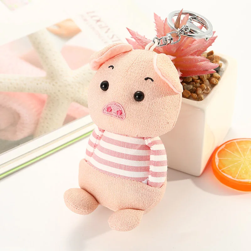 

Porker Doll Keychain Four Colors Toys Children Girlfirend Key Chain Gift Plush Toy Stuffed Pig Doll Keyring Bag Pendant