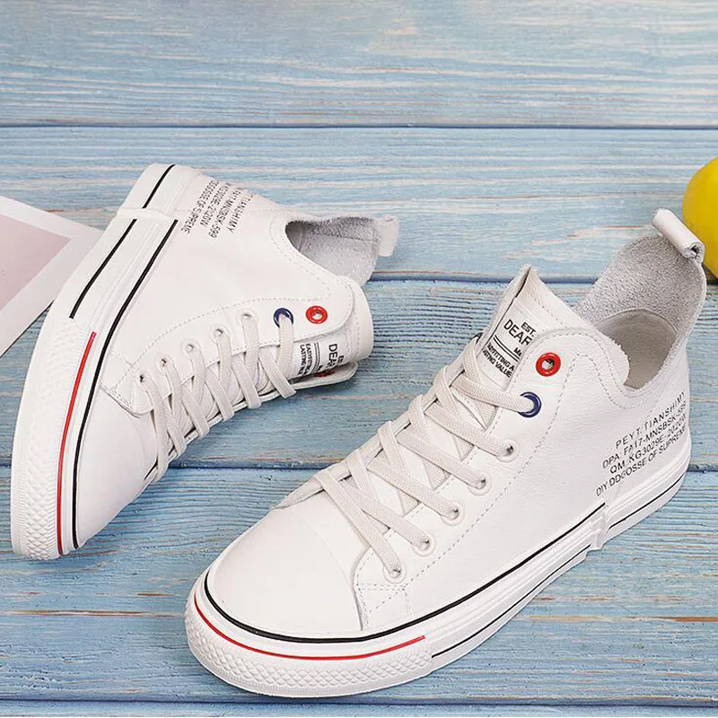 Большой размер (35-40) модная повседневная обувь с высоким берцем белого и черного