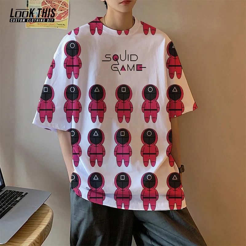 

Squid Game 3D Print Men's Oversized T-shirt O-neck Top Korean Hot TV Show Unisex Short Sleeve T-shirt Streetwear Harajuku Tops