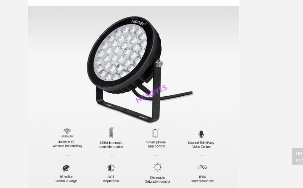 FUTC07 100W RGB + CCT светодиодный светильник для сада модель AC100 ~ 240V 50/60Hz 2700K 6500 IP65