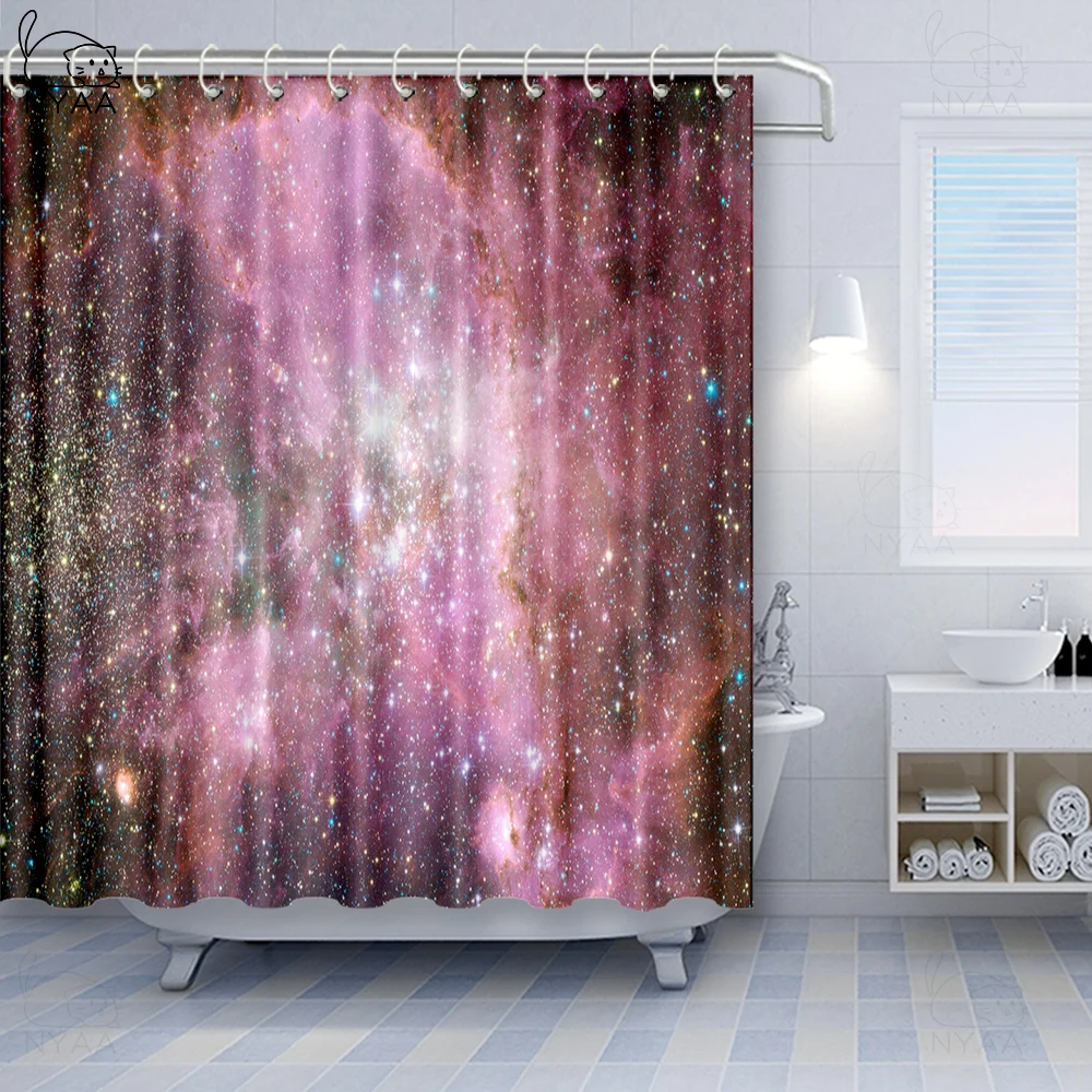 Vixm Ночная занавеска для душа Звездное наполнение Темное Небо яркая небесная тема