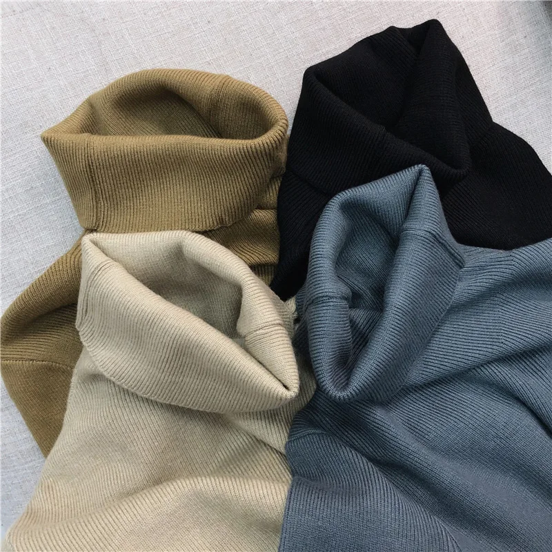 Turtleneck Sweater Women 2019 Autumn Winter Long Sleeve Pullovers Female Solid Korean Style Basic Tops Knitwear Girl Stretch Top | Женская