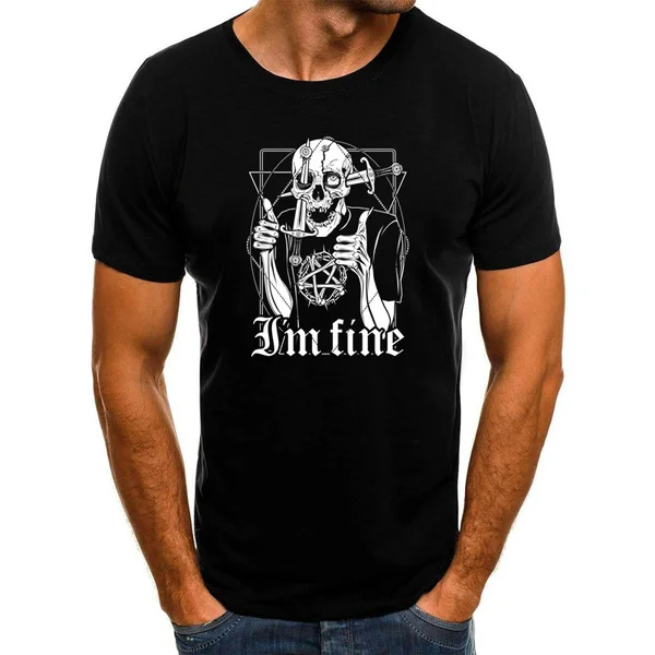 

im fine T Shirt Men Cotton Clothing Short Sleeve Tees Cool Street T-Shirt Plus Size