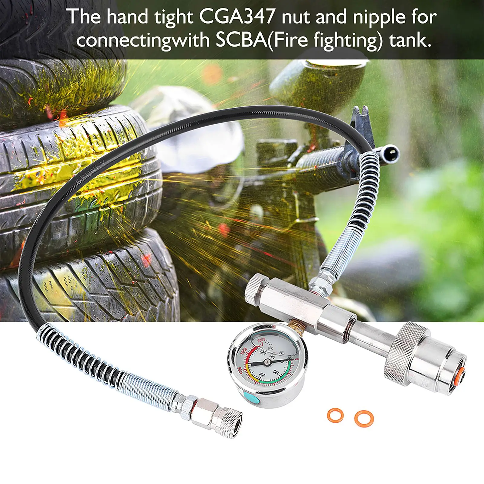 

Air Fill Station Refill Adapter To SCBA Firefighting Tank With CGA347 Connection 24inch ID Micro Hose For Hunting Activities