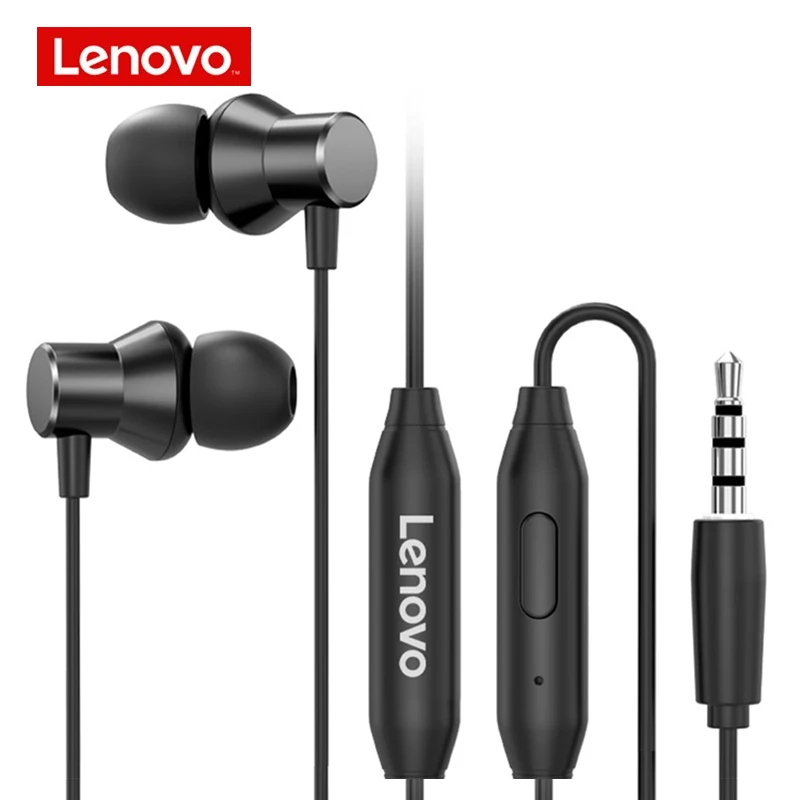 Lenovo hf130 baixo som com fio fone de ouvido in-ear esporte fones de ouvido com microfone para iphone samsung fone de ouvido fone de ouvido fone de ouvido fone de ouvido mp3