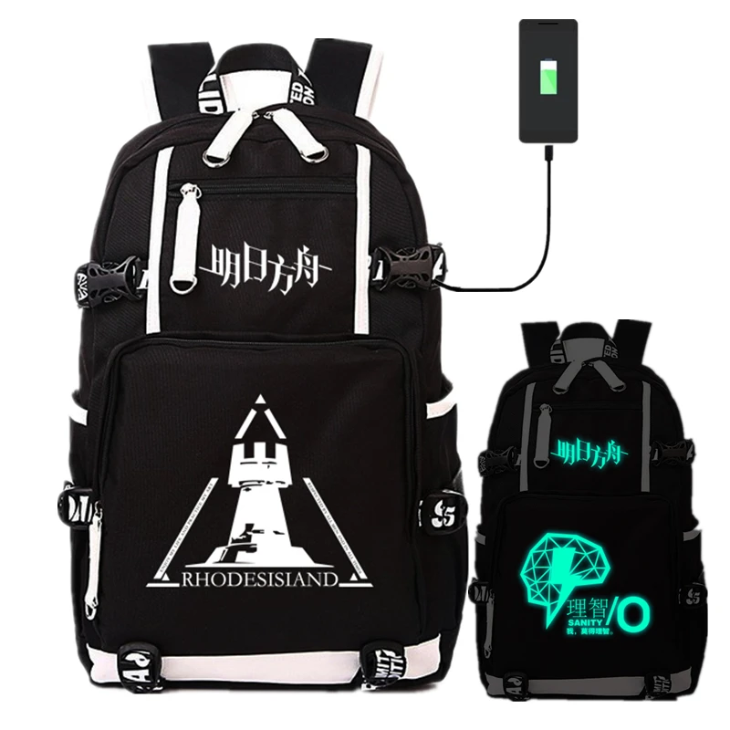 

Cartoon Arknights USB Charging Backpack Bags Laptop School Travel Book Bags Students Casual Laptop Girls Boys Rucksack Gift