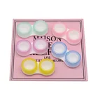 Милый маленький чехол для контактных линз для девушек, Женский дорожный мини-контейнер для контактных линз с милыми круглыми глазами, Дорожный комплект