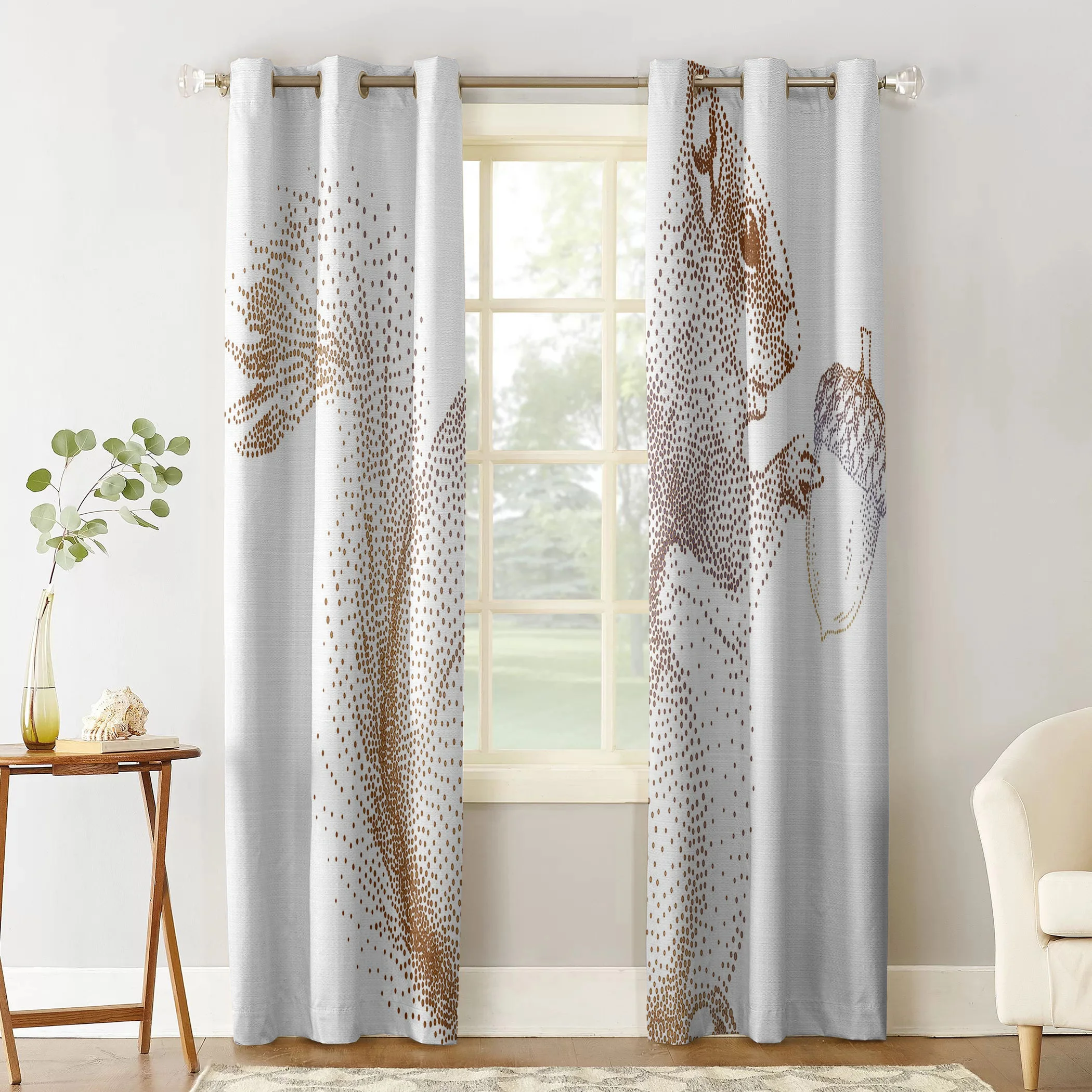 Коричневые точечные белки сосновые конусные шторы для животных панель кухни