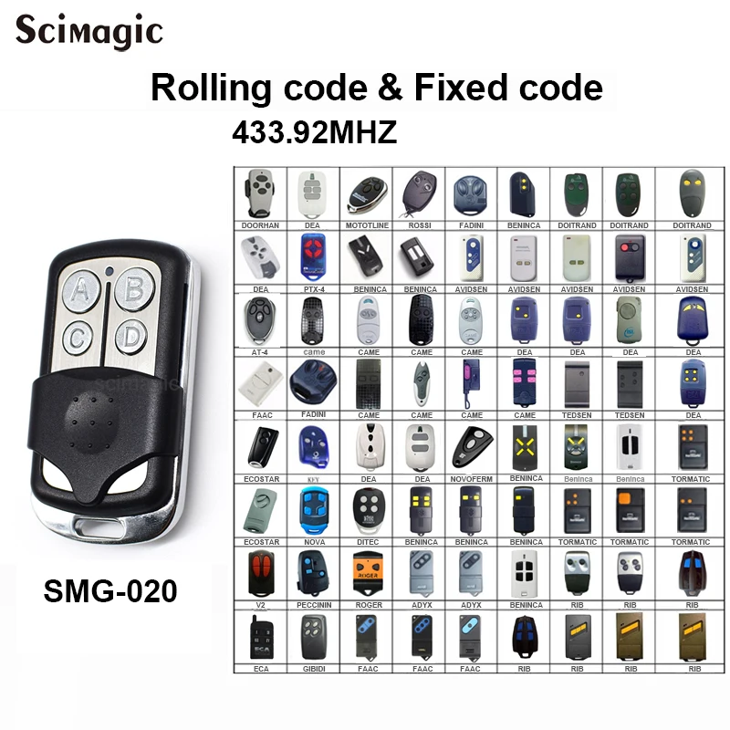 Scimagic 433MHz пульт дистанционного управления для DEA GIBIDI ATA PTX4 DOORHAN FADINI JUBI ROSSI BENINCA NOVA PECCININ 433,92 MHz Garage Command