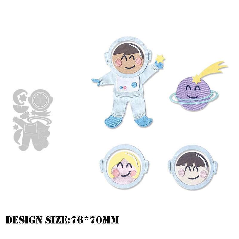 

New Metal Cutting Dies For 2021 DIY Scrapbooking Children Astronaut Space Card Template Decorative Crafts Embossing Stencils