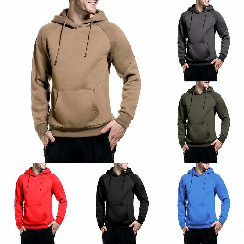 Дропшиппинг однотонные повседневные спортивные модные мужские толстовки с