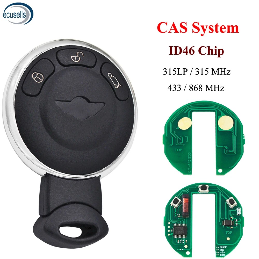 3 кнопки дистанционный смарт ключ брелок CAS Системы для BMW Mini Cooper 315 МГц 433 868 315LP с ID46