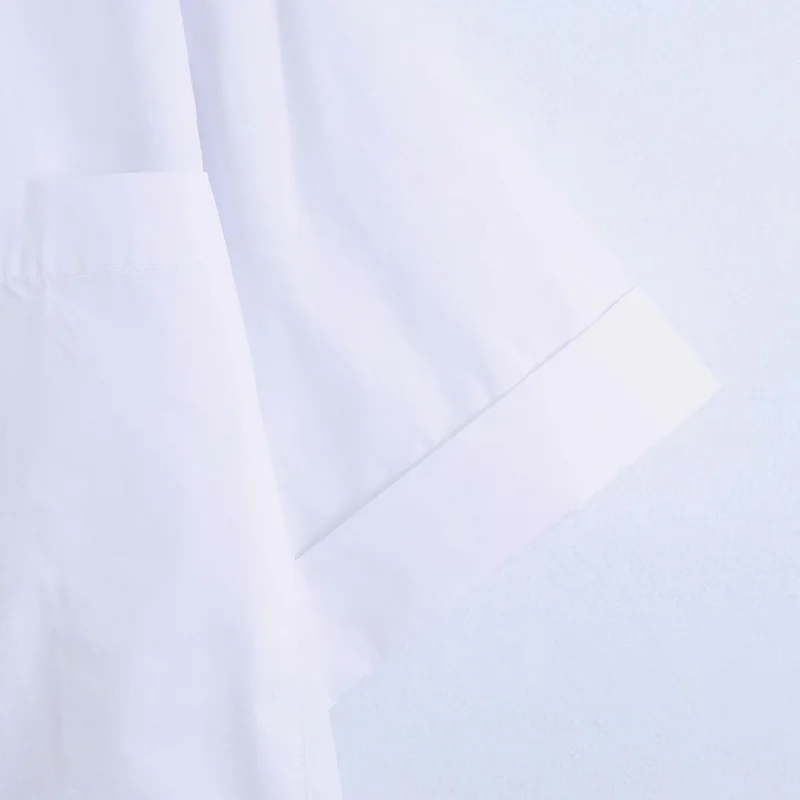 

Women Summer White Loose Shirts Blouses Tops Short Sleeve Turn-down Collar Pockets Female Street Top Blusas Camisa