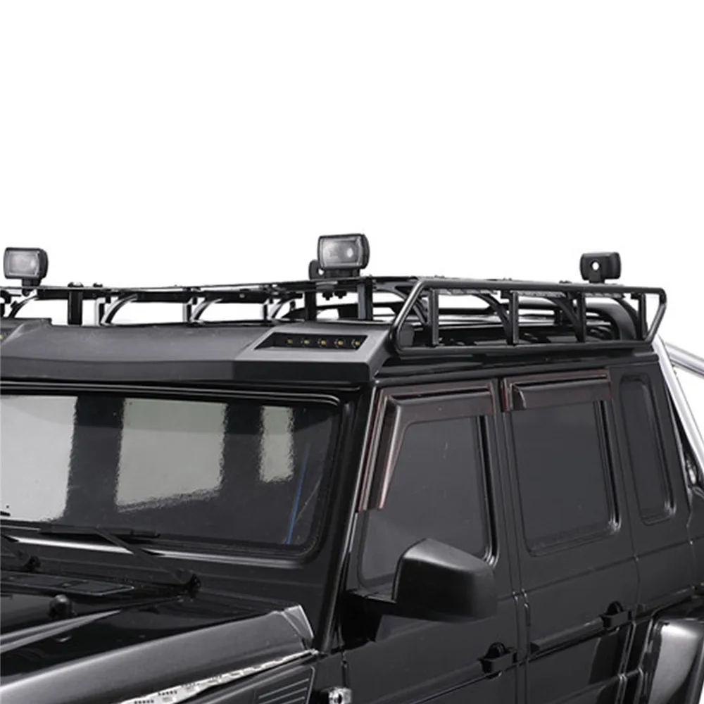 

Metal Roof Luggage Rack Spotlight Antiskid Plate Kit for Benz TRX6 6X6 G63 RC Car Modification Parts