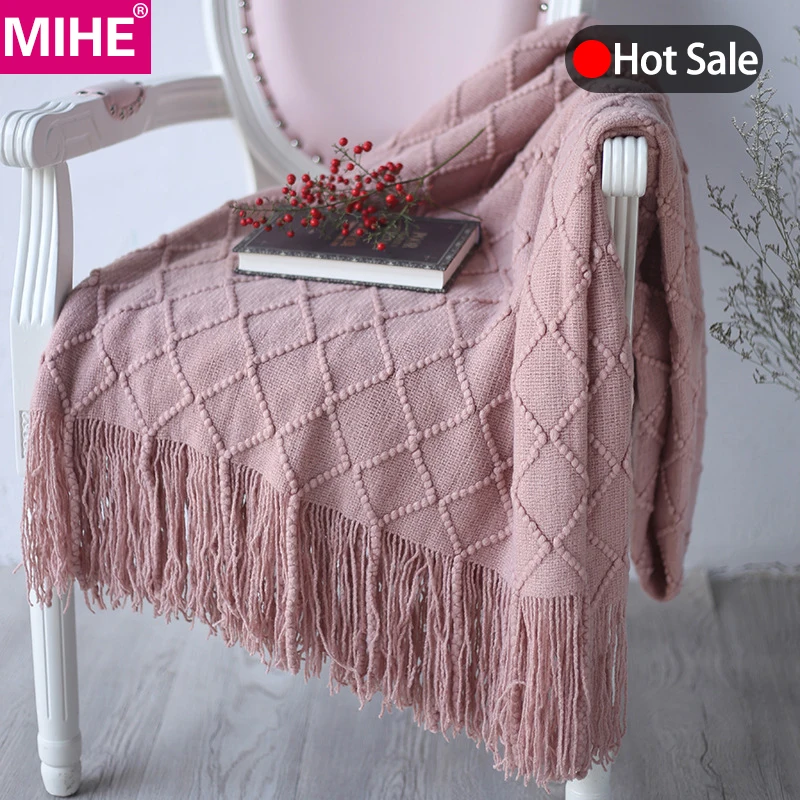 MIHE Shawl Wrap Blanket Warm Women Simple Yoga Car Soft Living Room Nap Bed A-TZ03 | Дом и сад