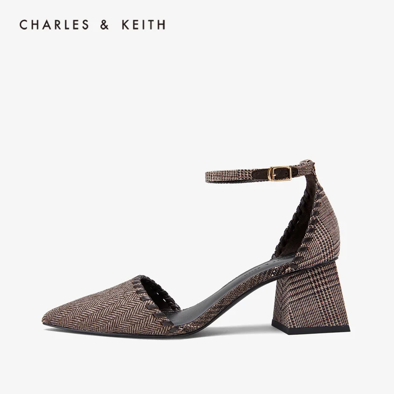 CHARLES&KEITH Новинка на 2020 CK1 60280215Женские ткфли Острый Носок верх обуви плести высоком