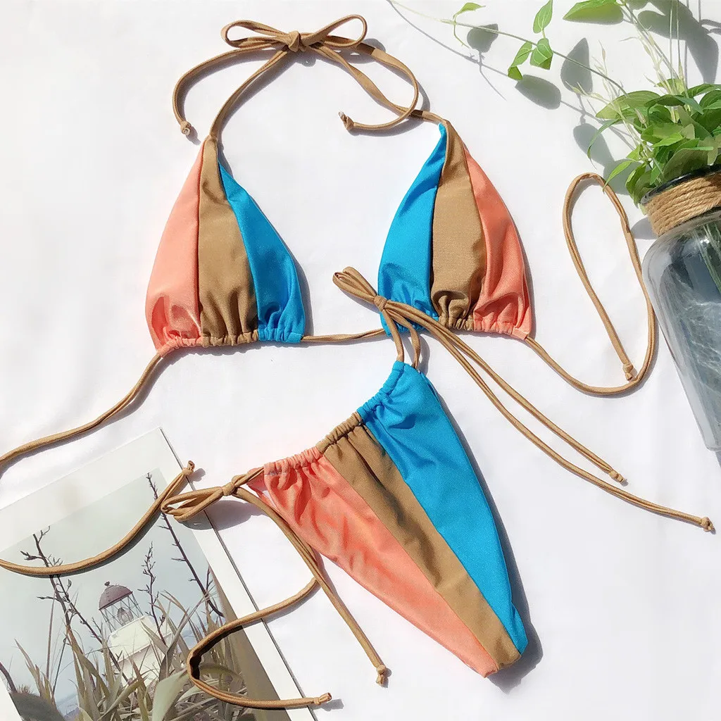 SAGACE Sexy High Waist Bikinis 2020 Mujer Leopard Bikini Bandage Thong Mini Swimsuit Female Fashion Beach Micro Swimwear | Женская