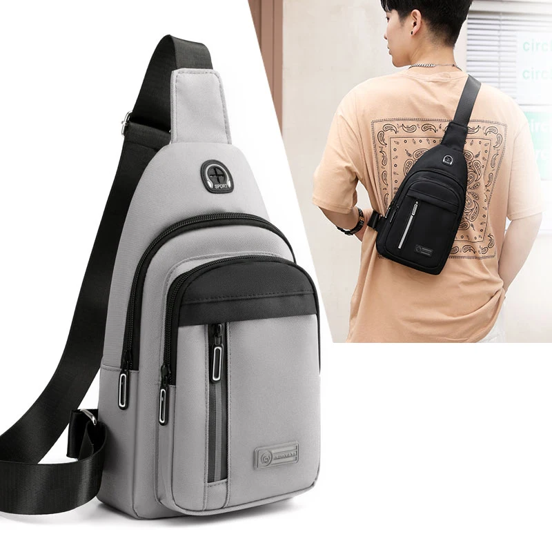 

2022 New Men Chest Bags Nylon Reflective strip Man Outdoor Sport Messenger Bag design Male Travel Chest Pack Crossbody Bag boys