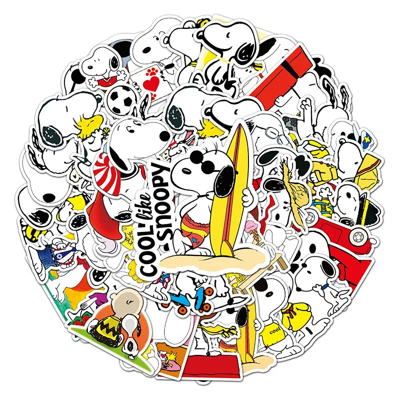 

10/30/50/100Pcs Snoopy Stickers Cute Kawaii Cartoon Anime Stickers Laptop Guitar Pvc Waterproof Graffiti Decal Children Toy Gift