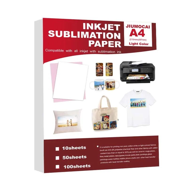 Sublimation Paper Heat Transfer Paper A4 A3 for Any Epson HP Canon Sawgrass Inkjet Printer with Sublimation Ink for Mug T-Shirt