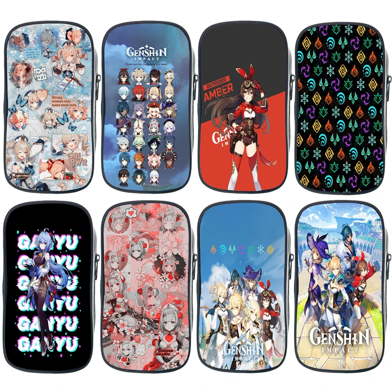 Вместительный чехол для карандашей студентов Genshin детский мультяшный пенал
