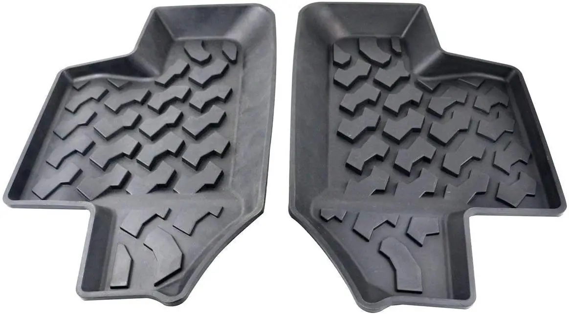 

Rubber Rear Row Floor Mat Liner Carpets Pad Compatible for 2007-2017 Jeep Wrangler JK 2-Door