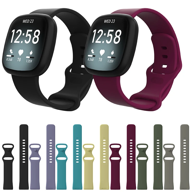 

For Fitbit Versa 3/Sense Watch Bands Fitness Strap With Metal Buckle for Fitbit Versa 3 Pure Color 23mm Width Wristband
