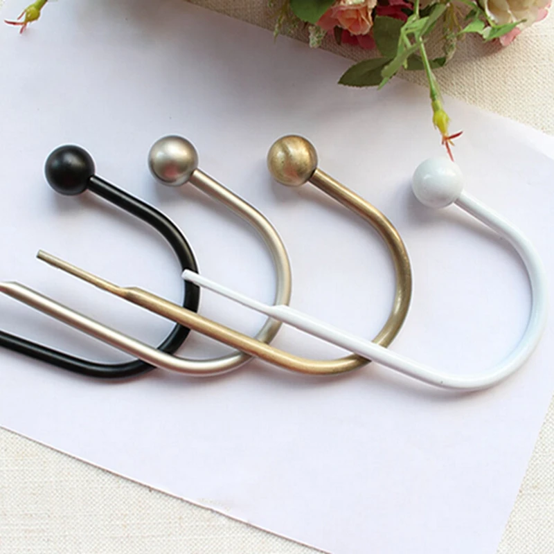 Large Curtain Hold Back Metal Tie Tassel Arm Hook Loop Holder U Shaped Round Window Wall Decoration Hanger | Дом и сад