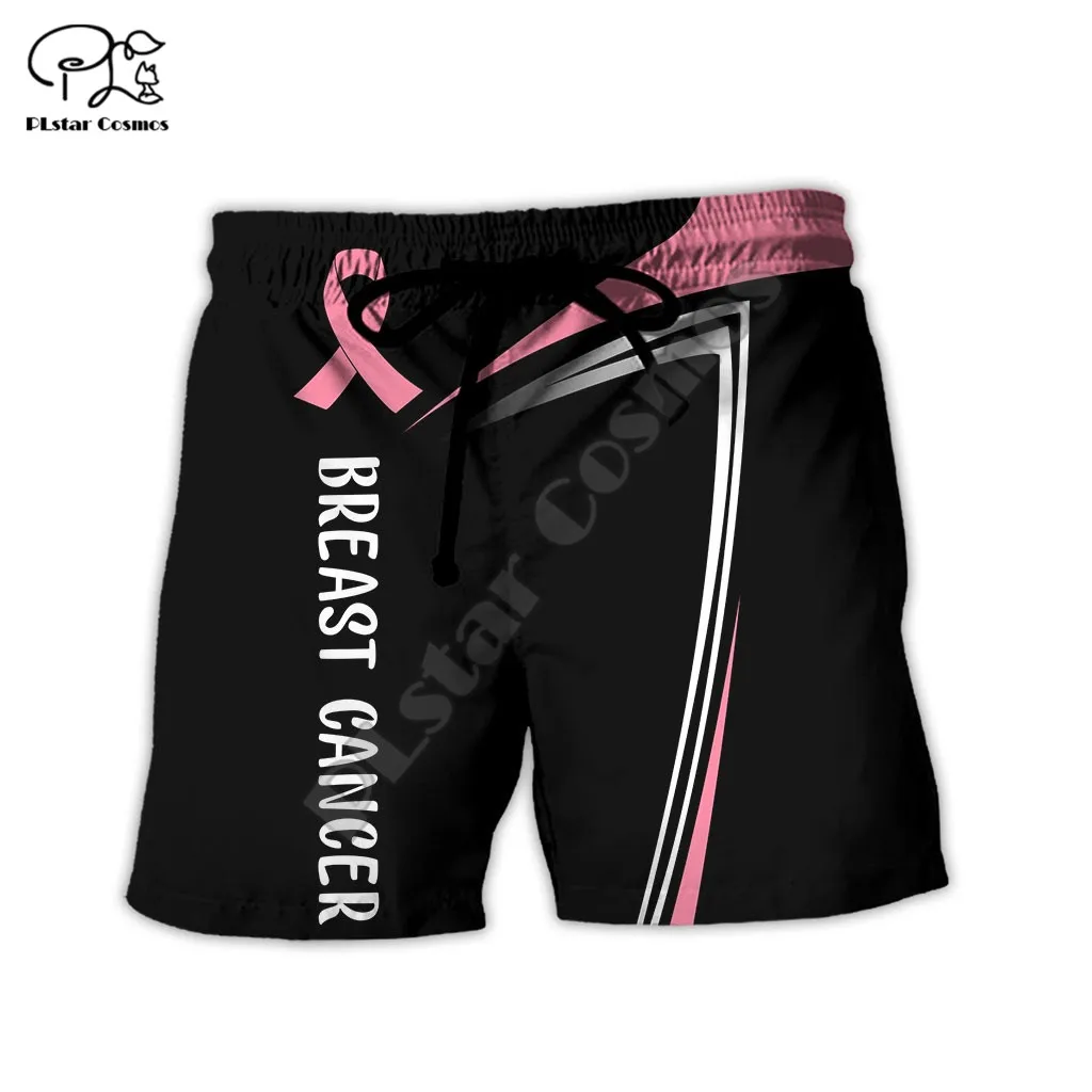 

PLstar Cosmos Breast Cancer Warrior Fighter 3D Printed 2021 Newest Fashion Summer Casual Men's Shorts Harajuku Loose Beach B32