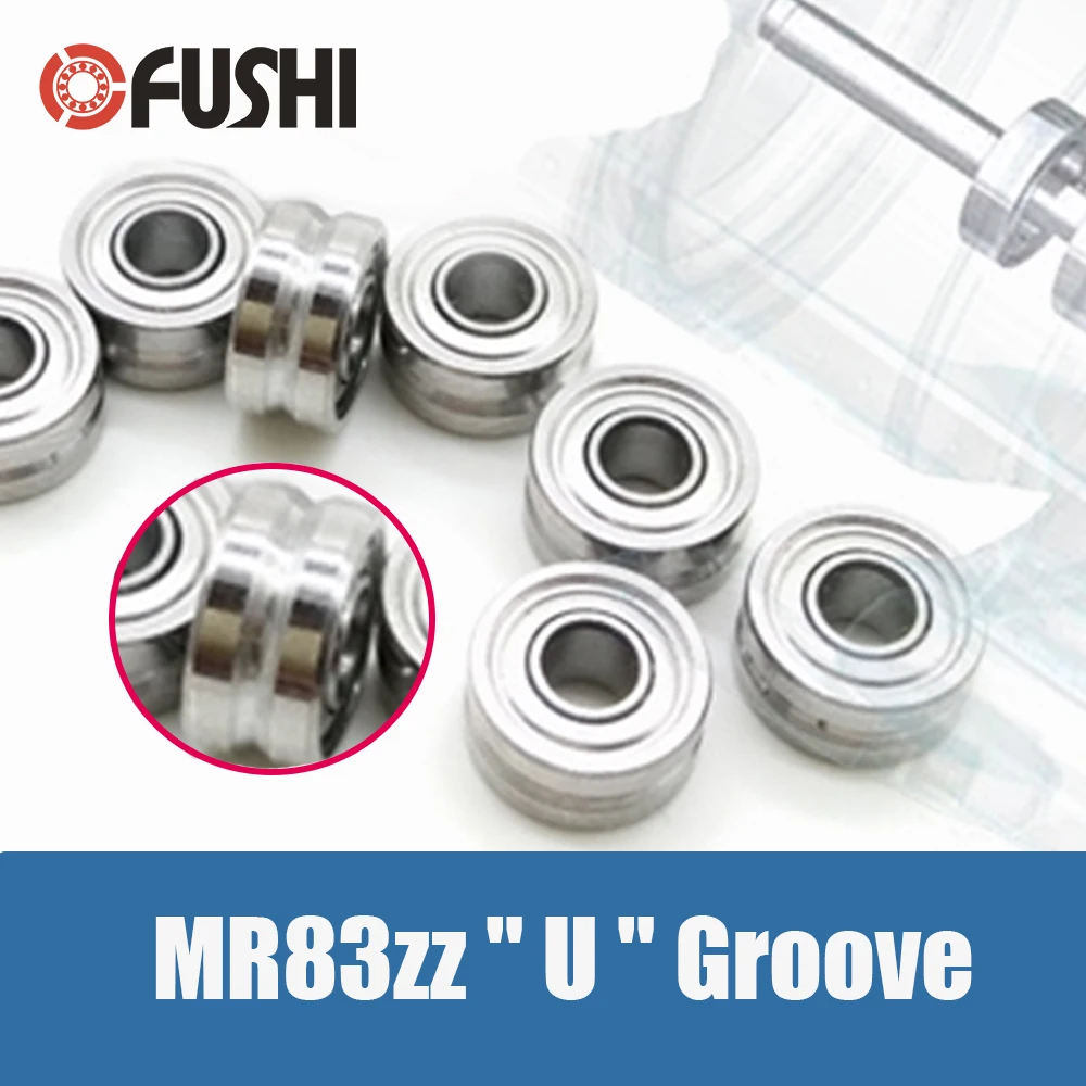 

MR83zz " U " Groove Type Bearing 3*8*3 mm 2Pcs ABEC-7 Miniature Fishing Rod Reel Pulley MR83 U Ball Bearings