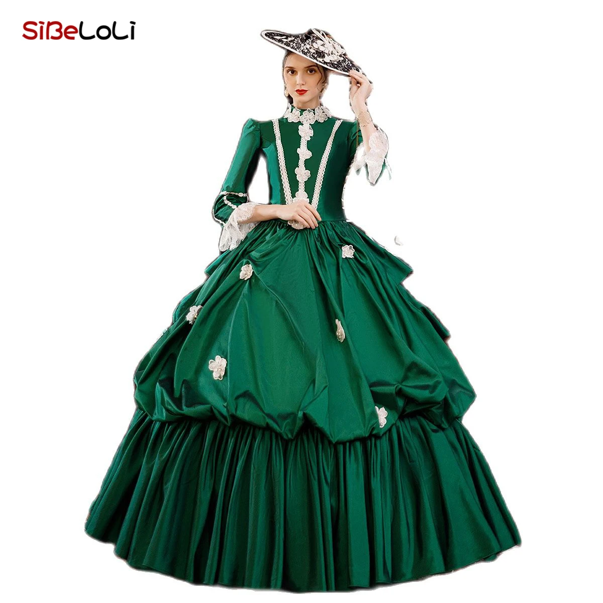 Новое поступление зеленое платье принцессы рококо мэриантоинетт фантастическое