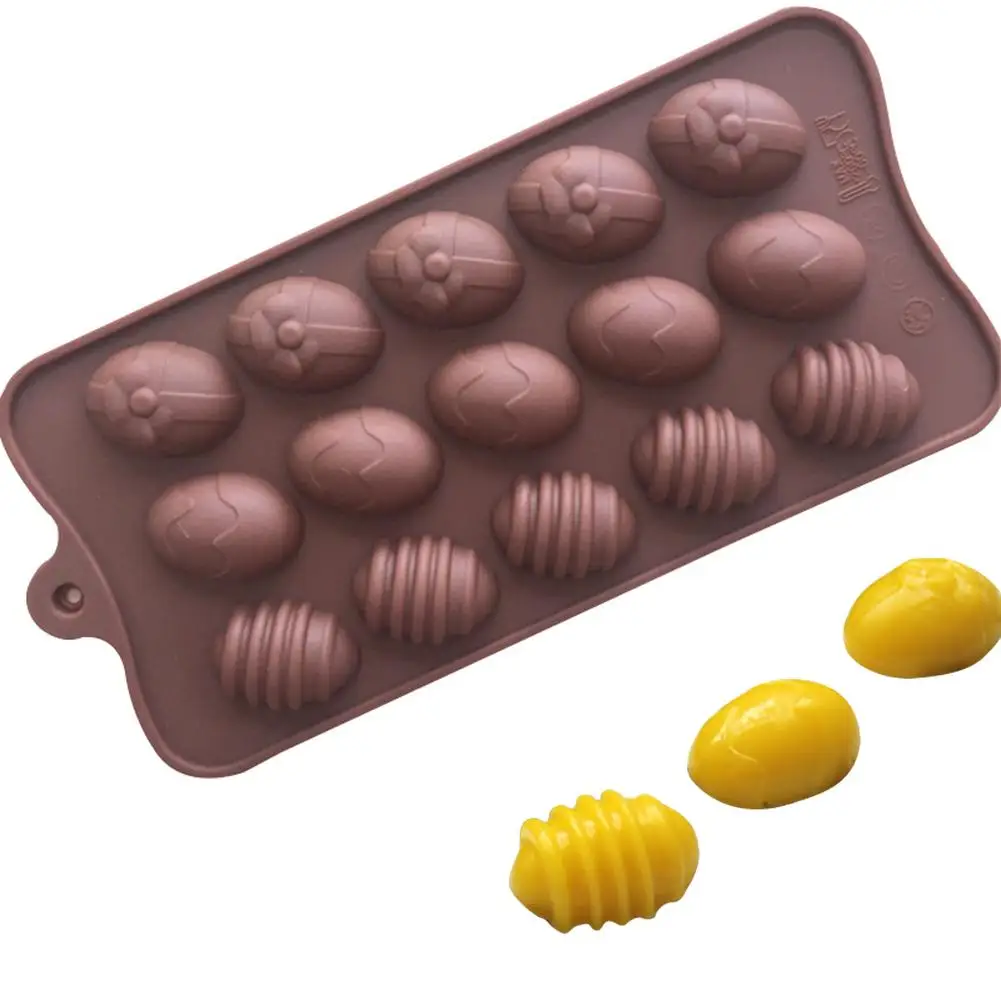 

15 Cups 3D Easter Egg Mould Silicone Chocolate Ice Cube Mold DIY Baking Tray Pastry Fondant Soap Cake Mould