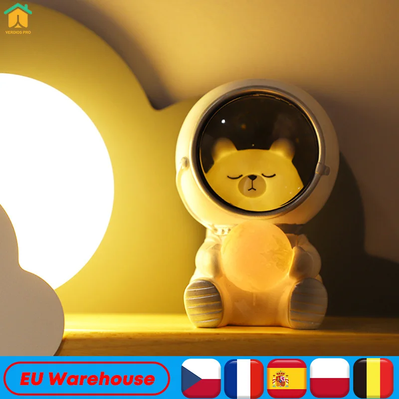 

Astronaut Night Light Personality Bedroom Decoration Lights Creative Cute Galaxy Guardian Pet Planet Lamp Kids Toy Birthday Gift