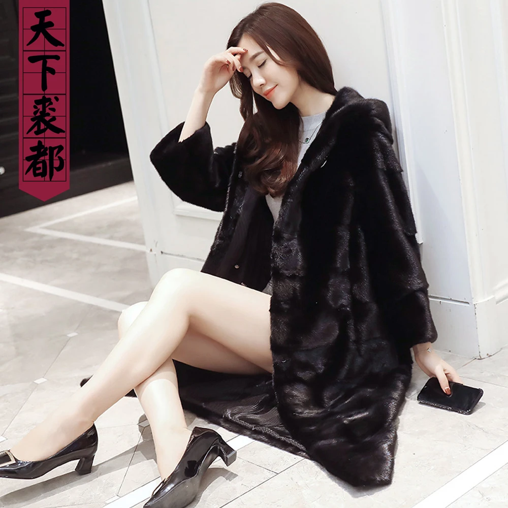2019 натуральным лисьим мехом пальто куртка меховые женские зимние натуральный
