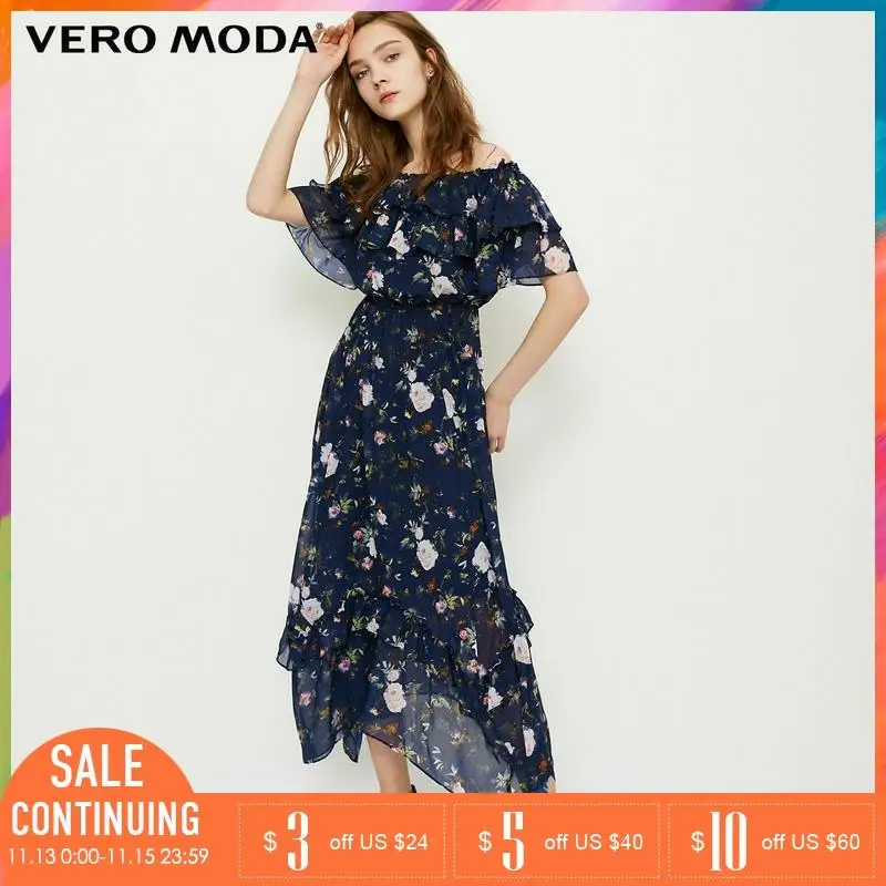 Vero Moda шифоновое платье с длинными рукавами и цветочным принтом | 31826z506 Женская