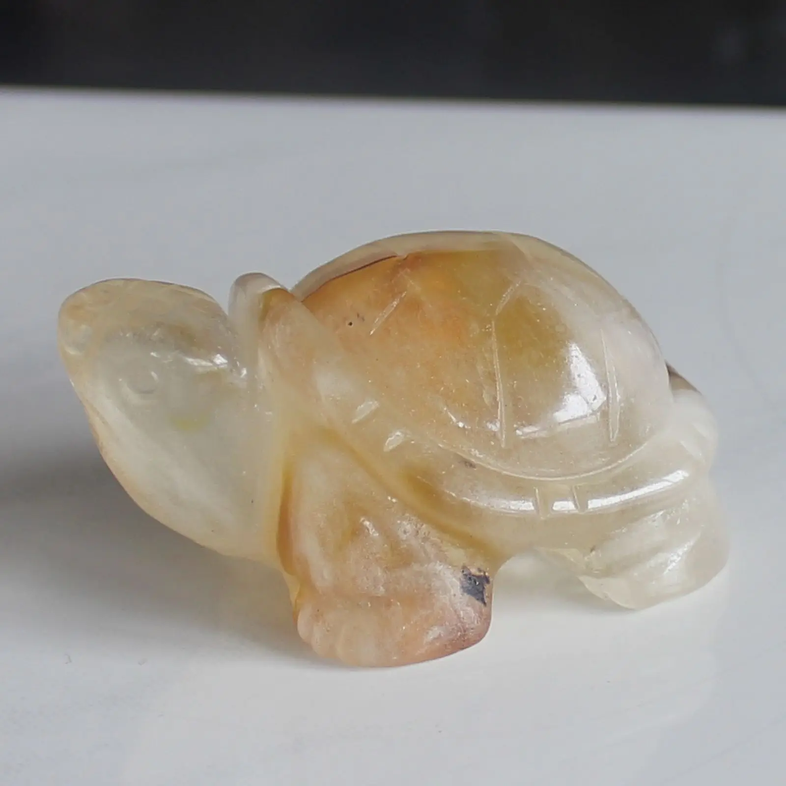 

2'' Hand carved voclano cherry quartz turtle animal figurine