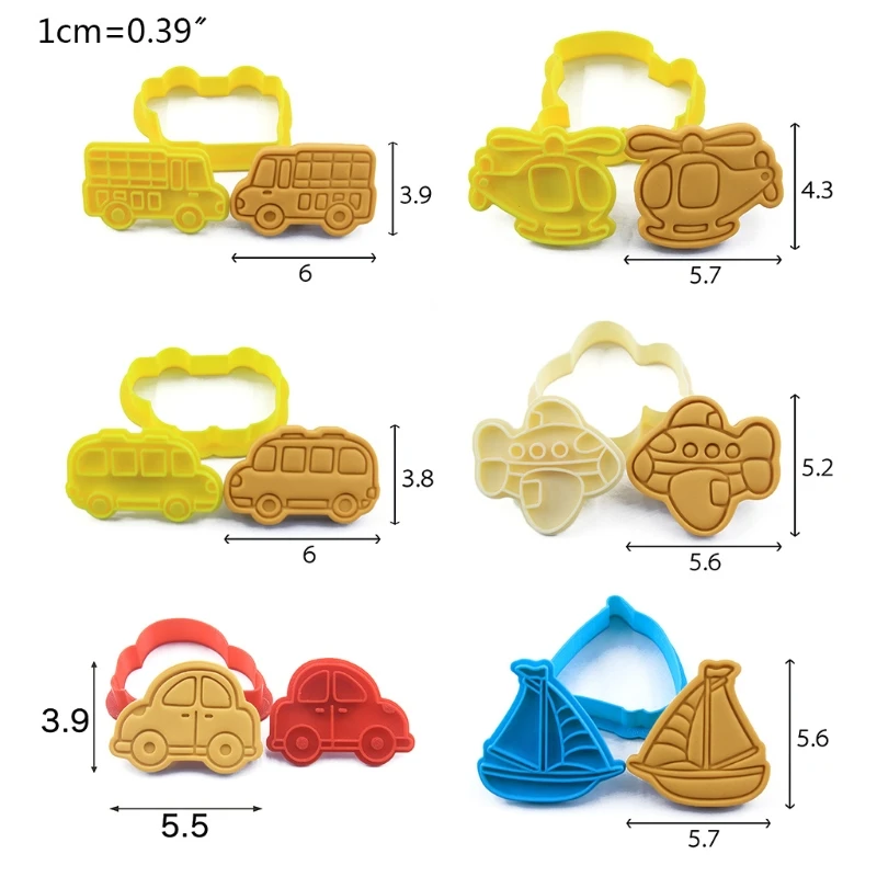 

Novelty Creativity Cartoon Car Shape 3D Pressable Stamped Embossed Biscuit Cookie Cutters Mold