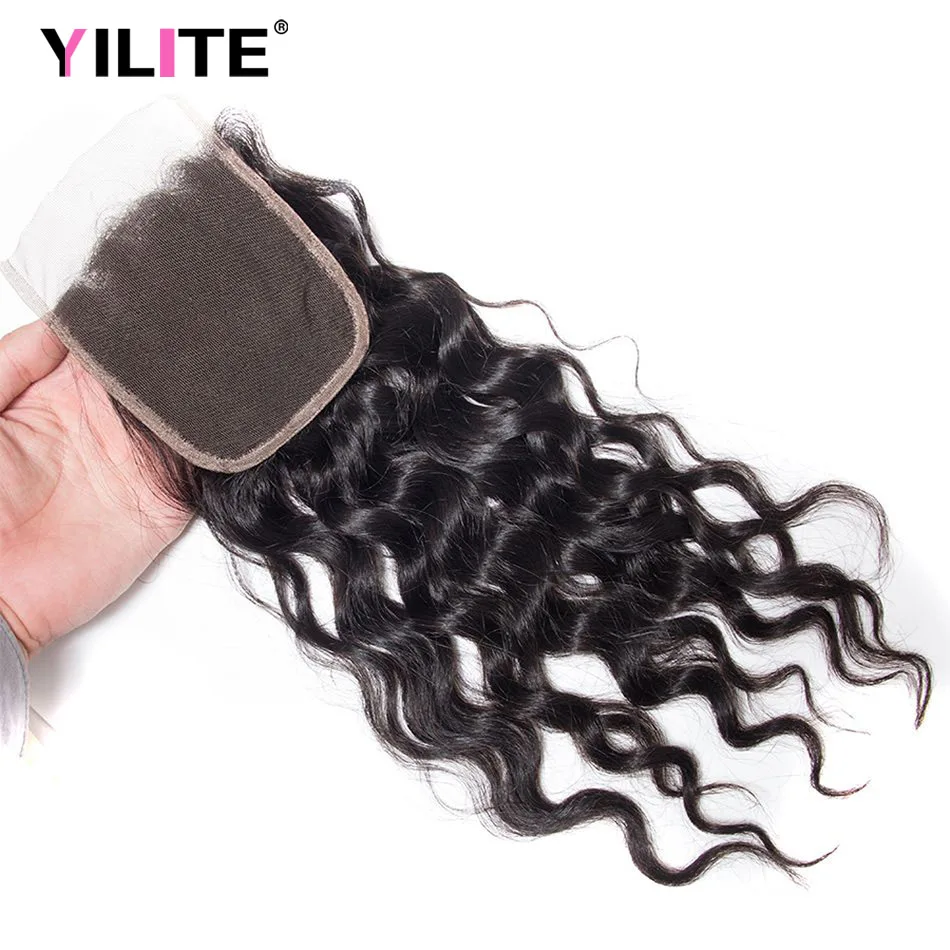 

14-22 дюйма волнистые натуральные человеческие волосы 4x4 с кружевной застежкой, бразильские волосы, волнистые волосы, HD швейцарские предварит...