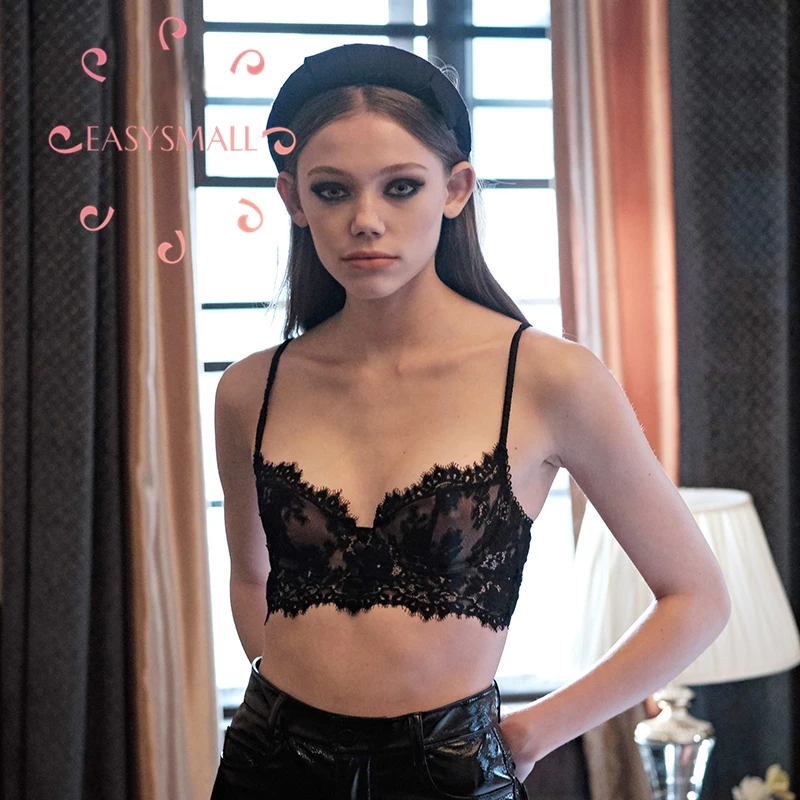 Женский бюстгальтер пуш ап EASYSMALL сексуальное нижнее белье черного цвета с