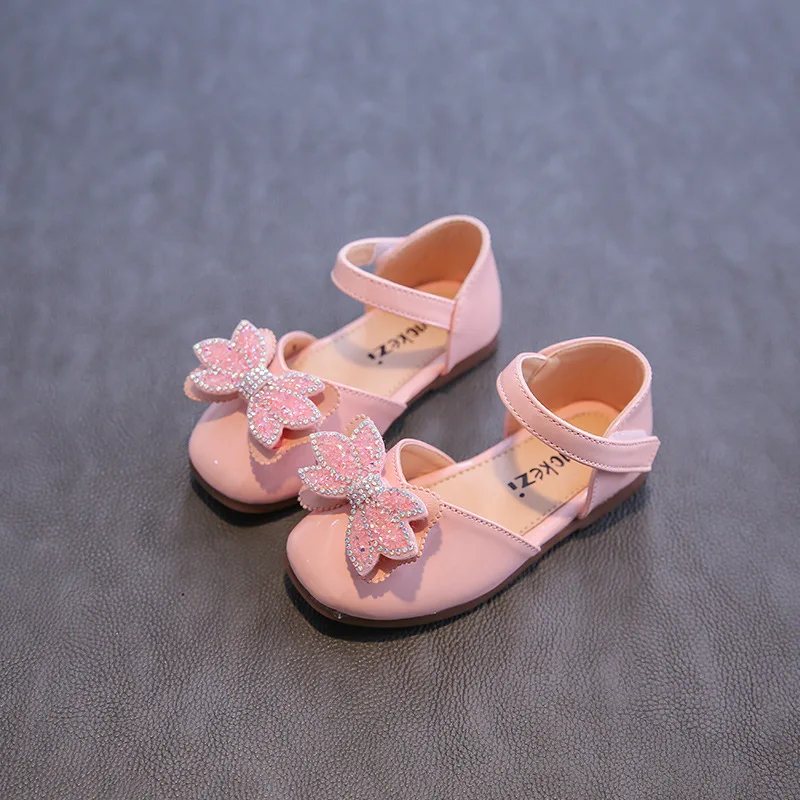 

2020 Summer Spring Baby Girl Sandals New Rhinestone Bowknot Girls Wild Soft Bottom Princess Shoes